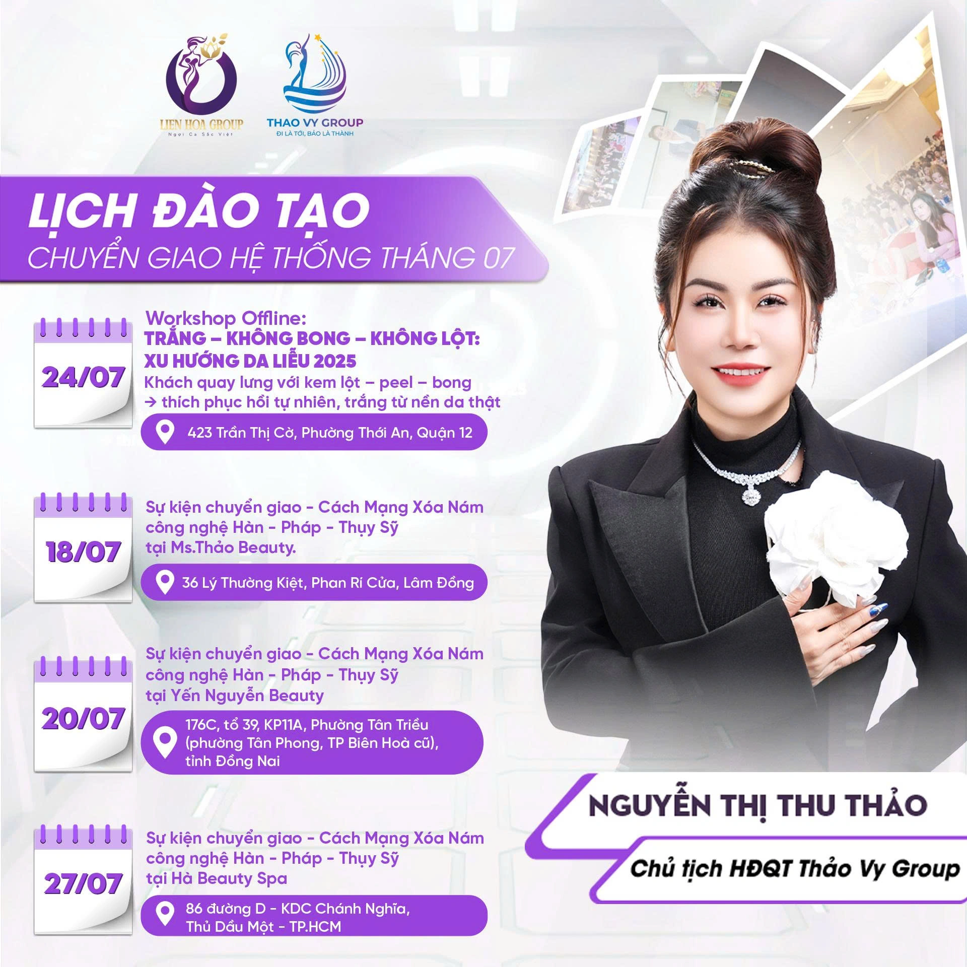 Lịch Đào Tạo Chuyển Giao Hệ Thống Tháng 7 - Liên Hoa Group